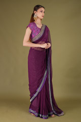 Wine Embroidered Net SareeDSC05403 2